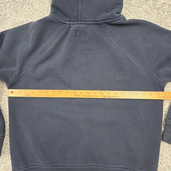 Flint and Tinder Hoodie Men Medium Faded Black Pullover Sweatshirt Raglan Pocket - Picture 10 of 13